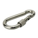 Carabiner with safety nut 5 x 50 A4 stainless steel V4A