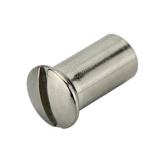 Sleeve nut with lens head and slotted hole stainless steel V2A A2 M5X15 - stainless steel nuts metal nuts special nuts slotted nuts lens head nuts
