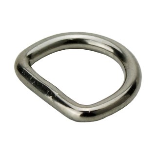 D Ring welded polished stainless steel V4A 4 x 20 mm A4 - V4A
