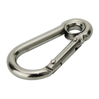 Carabiner with thimble made of stainless steel V4A S 6 x 60 A4