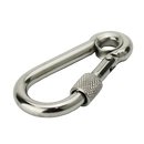 Carabiner with lock nut and thimble 6 x 60 mm A4...