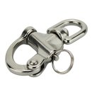 Snap shackle with swivel eye made of polished stainless...