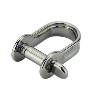 Flat shackle with collar made of stainless steel V4A D 4 mm A4