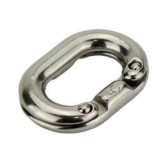 Emergency chain link for riveting in stainless steel V4A D 6 mm A4 - V4A