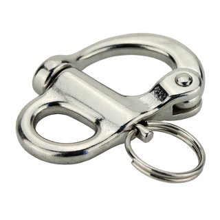 Snap shackle with closed eyelet made of stainless steel V4A L 96 mm A4
