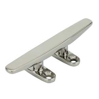 Belaying cleat flat with 4 holes high gloss polished L= 125 mm A4 stainless steel