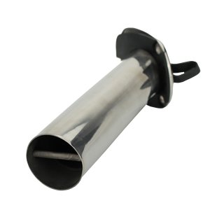 Fishing rod holder with rubber cap D 40 mm high gloss polished stainless steel