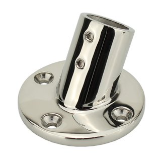 Railing foot stainless steel high gloss polished 60 degrees V4A D 22 mm A4 - V4A