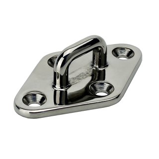 Eye plate polished stainless steel V4A type A 80 x 50 mm A4 - V4A