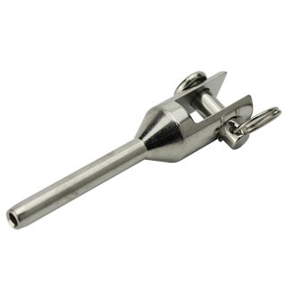 Swageless fork terminal turned stainless steel V4A D= 3 mm A4 - Rolling terminal