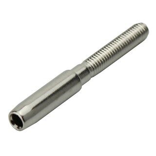 Roller terminal Mini with left-hand thread stainless steel V4A D= 6 mm M10 A4 - Screw terminal Thread terminal