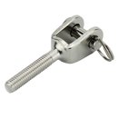 Swageless fork terminal external thread right stainless...