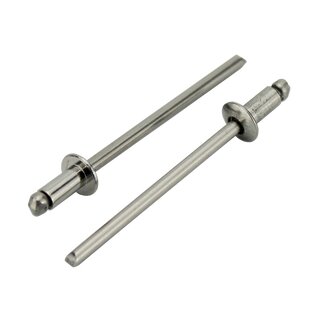 750 Blind rivets form a flat head stainless steel 5 x 14 mm A2 V2A DIN7337 - pop rivets rivets metal blind rivets stainless steel blind rivets pull-in rivets rivet sleeves
